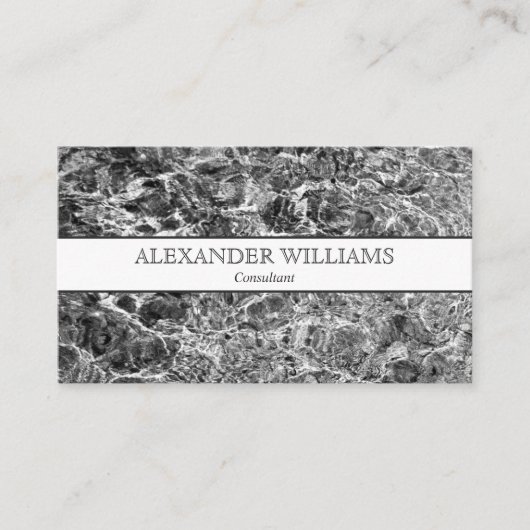 Carte De Visite Photo Abstraite moderne en noir et blanc (Devant)