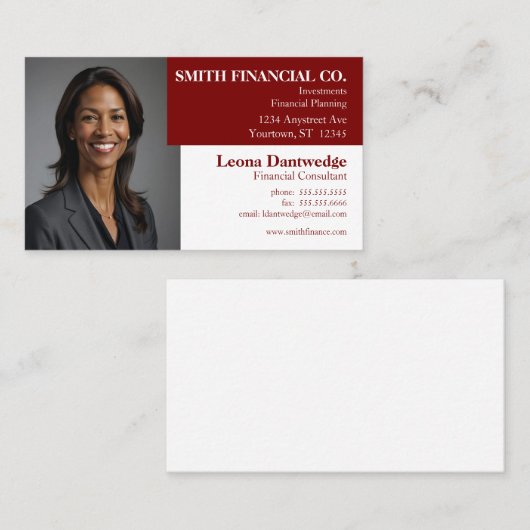 Carte De Visite Photo Adaptable Professionnel (Devant / Derrière)