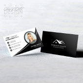 Carte De Visite Photo agent immobilier noir et blanc moderne