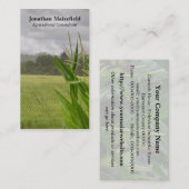 Carte De Visite Photo agricole de paysage de maïs (Devant / Derrière)