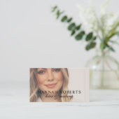 Carte de visite photo avec code QR et logo en écri (Debout devant)