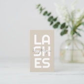 Carte de visite photo beige Cils (Debout devant)