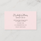 Carte De Visite Photo Black Blush Pink Photo Script Makeup Artist (Dos)