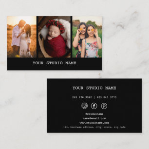 Carte de visite photo Black Custom 3