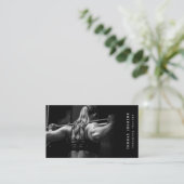Carte De Visite Photo Black White Personal Trainer Fitness Photo (Debout devant)