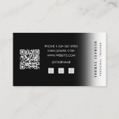 Carte De Visite Photo Black White Personal Trainer Fitness Photo (Dos)