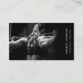 Carte De Visite Photo Black White Personal Trainer Fitness Photo (Devant)