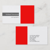 Carte de visite photo blanc gris-rouge clair (Devant / Derrière)