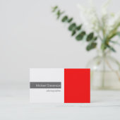 Carte de visite photo blanc gris-rouge clair (Debout devant)