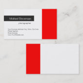 Carte de visite photo blanc gris-rouge clair (Devant / Derrière)
