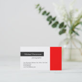 Carte de visite photo blanc gris-rouge clair (Debout devant)