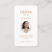 Carte De Visite Photo blanche / ocre Code QR social (Devant)