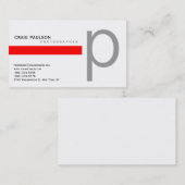 Carte de visite photo bleu clair rouge (Devant / Derrière)