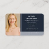 Carte De Visite Photo Bleu Marine (Devant)