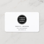 Carte De Visite Photo bleu marine avec code QR Médias sociaux (Devant)