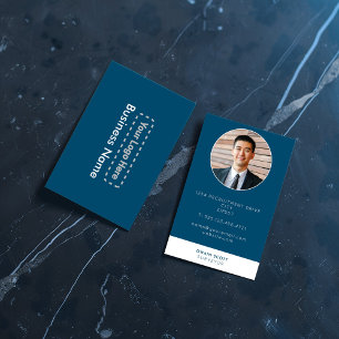 Carte De Visite Photo bleu moderne avec votre logo