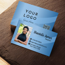 Photo Bleu Professionnel QR Code Moderne