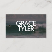 Carte De Visite Photo Bold Modern QR Code White Business Card (Devant)