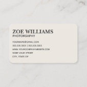 Carte De Visite Photo Booth Photographe (Dos)