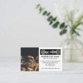 Carte De Visite Photo Burger Fast Food (Debout devant)