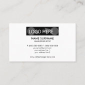 Carte De Visite Photo Burger Fast Food (Dos)