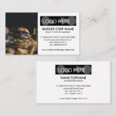 Carte De Visite Photo Burger Fast Food (Devant / Derrière)