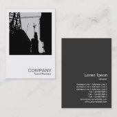 Carte De Visite Photo carré 0107 - En construction - Gris (Devant / Derrière)