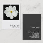 Carte De Visite Photo carré 0167 - Fleur de Cosmos en noir (Devant / Derrière)