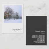 Carte De Visite Photo carré 0177 - Neige dans le parc (Devant / Derrière)