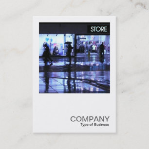 Carte De Visite Photo carré 0221 - Shopping dans la pluie