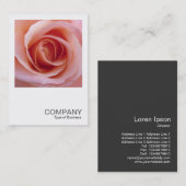Carte De Visite Photo carré 0255 - Rose rose (Devant / Derrière)
