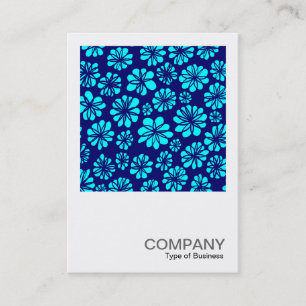 Carte De Visite Photo carré 0265 - Cyan et fleurs de marine