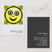 Carte De Visite Photo carré 034 - Joyeux visage - Jaune (Devant / Derrière)