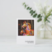 Carte De Visite Photo carré 0441 - Chevaux Joyeux et ronds (Debout devant)