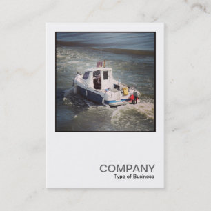 Carte De Visite Photo carré 0445 - Bateau à moteur