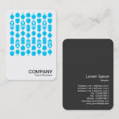 Carte De Visite Photo carré - Abstrait 140823 - Sky Blue (Devant / Derrière)