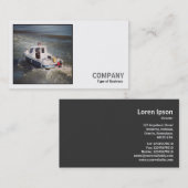 Carte De Visite Photo Carré (v2) - Bateau à moteur (Devant / Derrière)