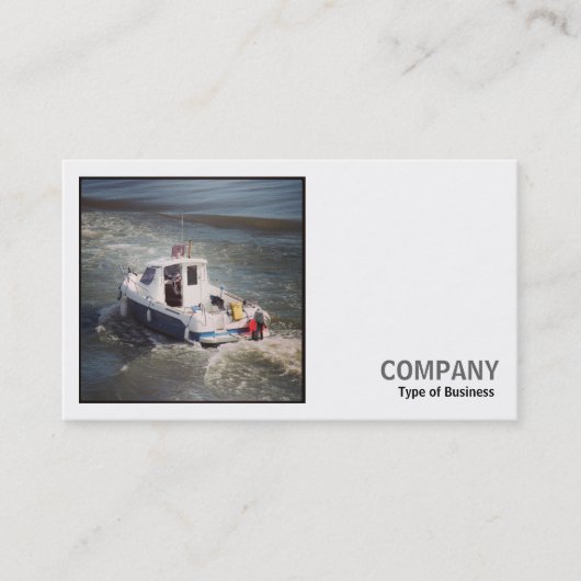 Carte De Visite Photo Carré (v2) - Bateau à moteur (Devant)