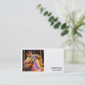 Carte De Visite Photo carré (v2) - Chevaux joyeux (Debout devant)