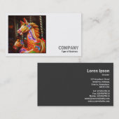 Carte De Visite Photo carré (v2) - Chevaux joyeux (Devant / Derrière)