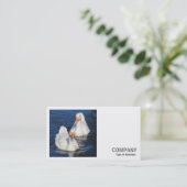 Carte De Visite Photo carré (v2) - Deux oies d'Emden (Debout devant)