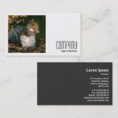 Carte De Visite Photo carré (v2) - Écureuil gris (Devant / Derrière)