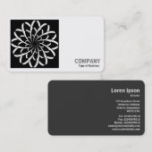 Carte De Visite Photo carré (v2) - Fleur géométrique 02 (Devant / Derrière)