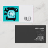 Carte De Visite Photo carré (v2) - Hotline Cyan (Devant / Derrière)