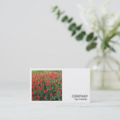 Carte De Visite Photo carré (v2) - Lit de tulipes rouges 01 (Debout devant)