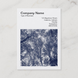 Carte De Visite Photo carré (v3) - Automne Bleu