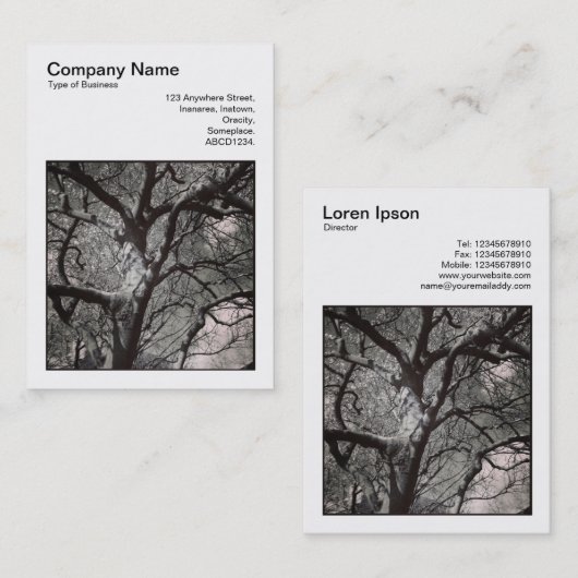 Carte De Visite Photo carré (v3) - Branches de l'arbre Magnolia (Devant / Derrière)