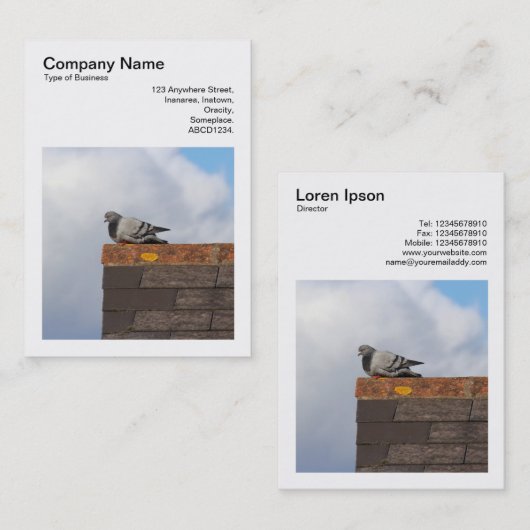 Carte De Visite Photo carré (v3) - Good Morning Pigeon (Devant / Derrière)