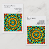 Carte De Visite Photo carré (v3) - Kaleidoscope Abstrait 01 (Devant / Derrière)