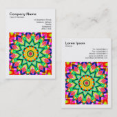 Carte De Visite Photo carré (v3) - Kaleidoscope Abstrait 010 (Devant / Derrière)